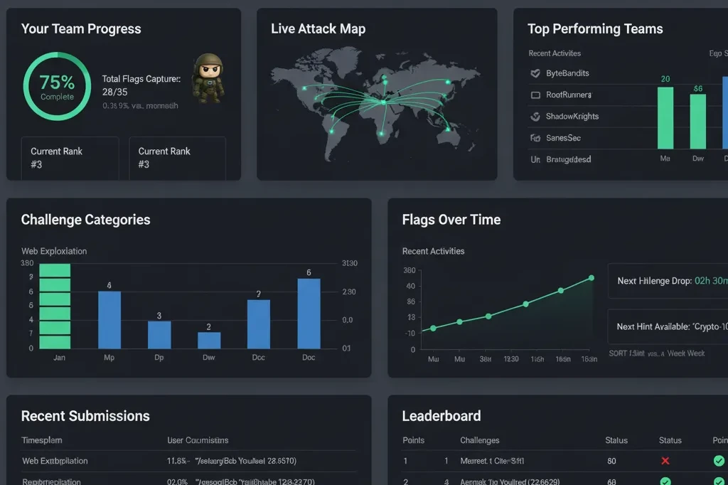 CTF7 landing page and event discovery interface